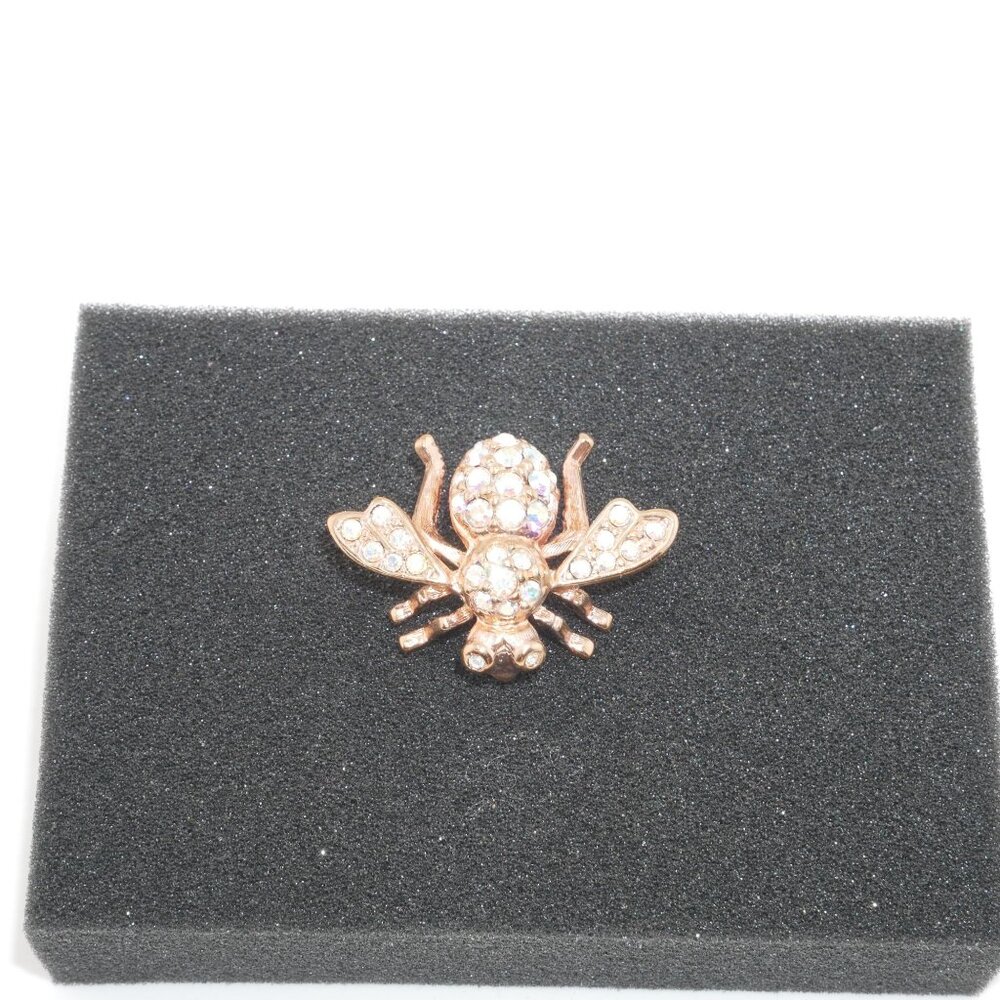 Joan Rivers Gold Tone Crystal Bee Brooch Pin With Rhinestones Jewelry #5 - Picture 3 of 5